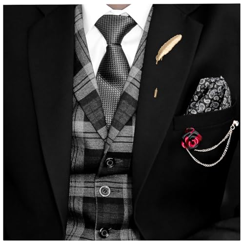 Image of wynameleri Men's Metalic Brooches and Pins, Gold Lapel Pin for Men, Shirt Stud Flower Deer Feather Pins