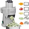 Procesador de alimentos eléctrico 4 en 1, cortador de verduras de 200W, picadora de alimentos con función de rebanar, triturar, cortar en cubos y en tiras, para uso comercial y doméstico, 110V 2