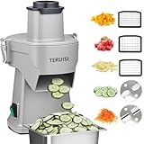 TERUISI 4-In-1 Electric Vegetable Chopper, 200W Vegetable Slicer Food Processor, Veggie Food Cutter With Slicing Shredding Dicing And Striping Function For Commercial Home Use