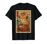 Kawaii Anime Gamer Cat Ramen Retro Japanese Gaming Funny T-Shirt