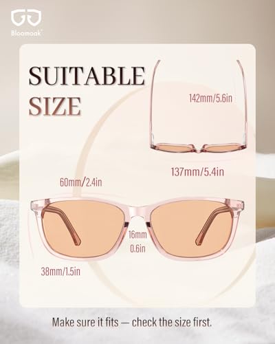 Image of Bloomoak Rose Migraine Glasses,FL-Flex Light Sensitivity Relief Tinted Glasses for Indoor Fluorescent Glare /Women