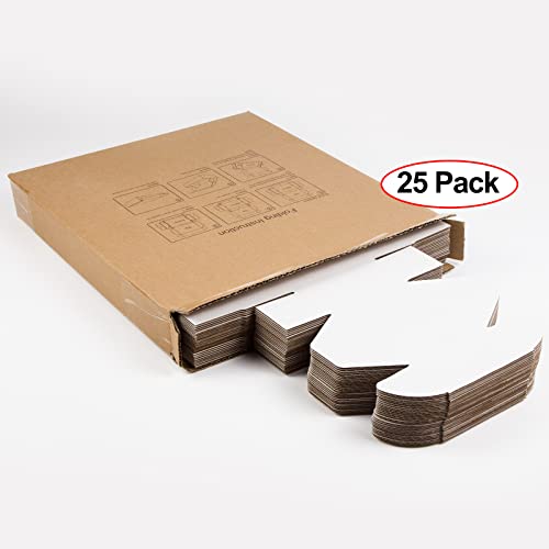 Sodissa 4X4X2 Inches Shipping Boxes Pack Of 25, White Corrugated Cardboard Boxes For Small Bussiness #TOP6