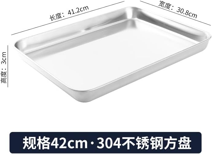 Stainless steel biscuit baking tray with metal rack, thick metal baking tray, jelly reel with cooling rack, suitable for oven baking, non-stick and dishwasher safe (41.2cm×30.8cm×3cm)