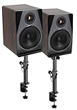 Rockville APM8D V2 Bundle: Pair 8 in 500W Peak / 160W RMS Powered Studio Monitor Speakers USB Bluetooth, DMS75 Desk Clamp Monitor Stands 15-Degree Tilt, 2-Items