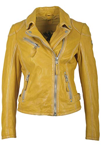 Gipsy Damen Lederjacke PGG LABAGV Reverskragen (L, Yellow)