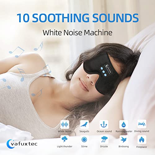 Sleep Mask Bluetooth Headphones, 3D Sleep Eye Mask with White Noise Machine, Wireless Music Weighted Sleep Headphones for Side Sleepers Insomnia Meditation Travel, Cool Gadgets for Women Man, Black… - Thumbnail 2