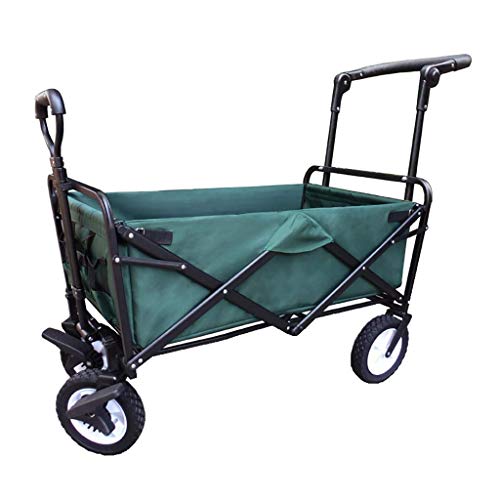 Carritos de Almacenamiento Carrito de jardín Plegable Carrito de Mano Resistente Carrito de Compras multifunción para Acampar al Aire Libre Carrito de Playa con 4 Ruedas, Carga: 75