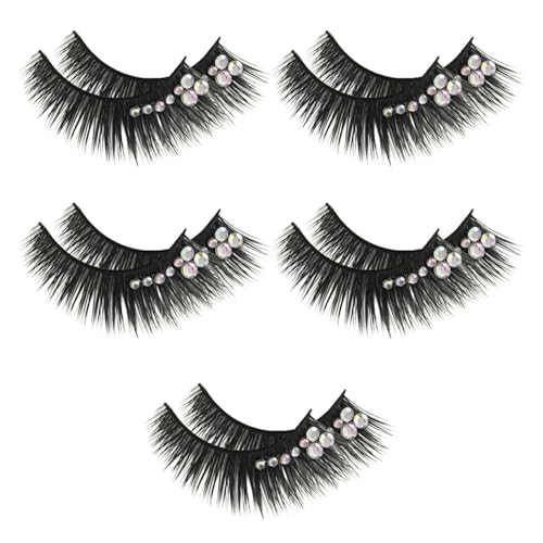 Artibetter Fake Eyelashes, Synthetic Fiber Material 5 Pairs with Fuller Longer Look for Latin Dance Performance Suitable for Occasion and Daily Life