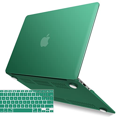 IBENZER Compatible with Old Version MacBook Air 13 Inch Case (2010-2017 Release). Models: A1466 / A1369, Plastic Hard Shell Case with Keyboard Cover for Mac Air 13, Peacock Green, A13LMGN+1