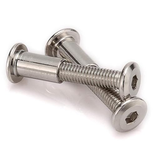Image of Rely⇒VP INDUSTRIES (Combo Set -15 Pcs) M5x10 mm Allen JCB Screw with M5x10 JCB Female Sleeve Nut With Allen Key 1 Pc | Fastener for Joining Wood Boards, Cabinets, Cupboards, Chairs & Beds