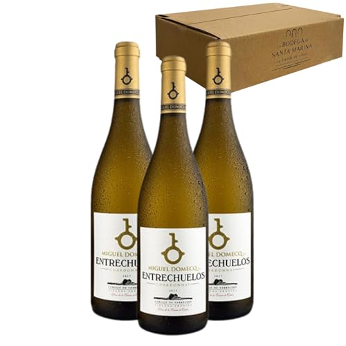 Entrechuelos Chardonnay - Ideal para Maridar con Pescados y Arroces - Pack 3 Botellas 75cl