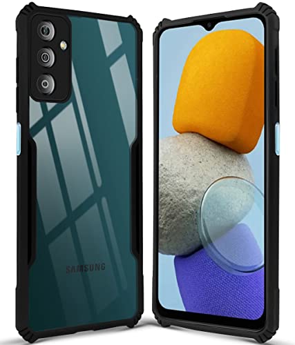 Image of Jkobi Back Cover Case for Samsung Galaxy M23 5G (Crystal Glass Back | Camera Protection | Shockproof Bumpers | Professional Black)