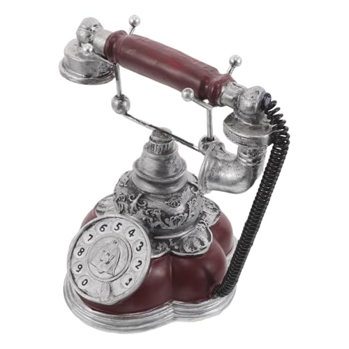 Figurine téléphone rétro résine rouge ornement vintage style américain