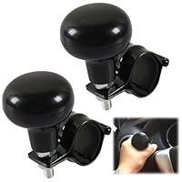 mengger Lenkradknauf, 2 Universal Lenkrad Lenkradknauf,Steuerrad Drehknopf,Lenkknauf Spinner Auto,Lenkradspinnknopf Lenkhilfe Abnehmbar Geeignet für Autos Traktoren Lastwagen Schiff(Schwarz)