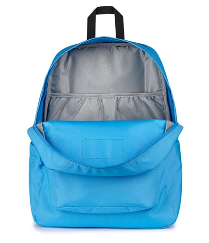 Image of JanSport SuperBreak Plus Backpack with Padded 15-inch Laptop Sleeve and Integrated Bottle Pocket - Spacious and Durable Daypack for Work and Travel - Electric Azul