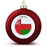 Funlucy Oman Weihnachtskugel-Ornament – Oman-Flagge, Nationenflagge, hängende Ornamente, Andenken, Souvenir, Geschenk für Weihnachtsbaum, saisonale Urlaubsdekoration