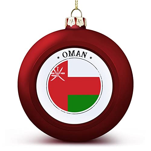 Funlucy Oman Weihnachtskugel-Ornament – Oman-Flagge, Nationenflagge, hängende Ornamente, Andenken, Souvenir, Geschenk für Weihnachtsbaum, saisonale Urlaubsdekoration