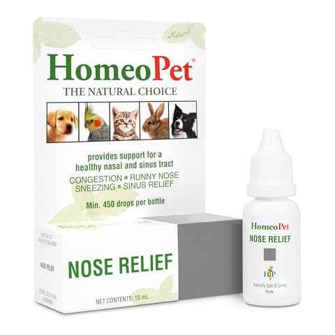 HomeoPet Nose Relief, Safe and Natural Nasal and Sinus Medicine for Cats, Dogs, and Other Small Animals, Pet Congestion Medicine, 15 Milliliters Cover
