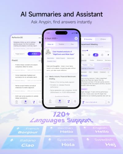 Image of ANYPIN Note Pod P1 AI Voice Recorder, Wearable AI Note Taker, Transcription