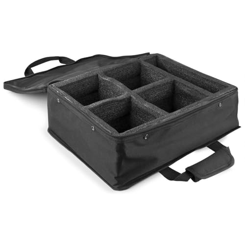 BeamZ AC-460 - Valise Souple Professionnelle pour 4 Projecteurs Noir, 390x350x220mm, Idéal pour Les DJ Mobiles