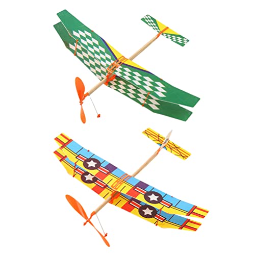 Sosoport 2Pcs Rubber Band Powered Airplane Models, Airplane Toys for Kids Children
