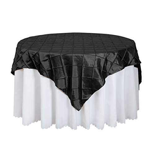 New Deal Obstal Black Square Pintuck Taffeta Table Overlay 72ร72 Inch Elegant Patterned Wedding Party Banquet Event Decoration Tablecloth New Deal Obstal Black Square Pintuck Taffeta Table Overlay 72ร72 Inch Elegant Patterned Wedding Party Banquet Event Decoration Tablecloth