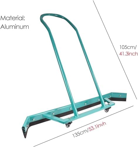 Tennis Court Squeegy 53 Inch w/Rubber Blade & Wheels, Commercial Floor Water Remover Broom/Rain Sweep, Tennis Court Equipment Accessories, Easy to Install(Orange)