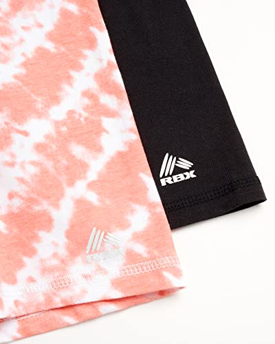 Rbx Girls' Active Shorts - 2 Pack Athletic Stretch Cotton Bike Shorts (Size: 4-16), Size 7/8, Apricot Delight #TOP2