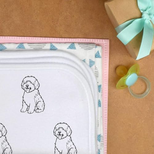 Azeeda 'Old English Sheepdog' Baby Burp/Wash Cloth (BC00034552)3