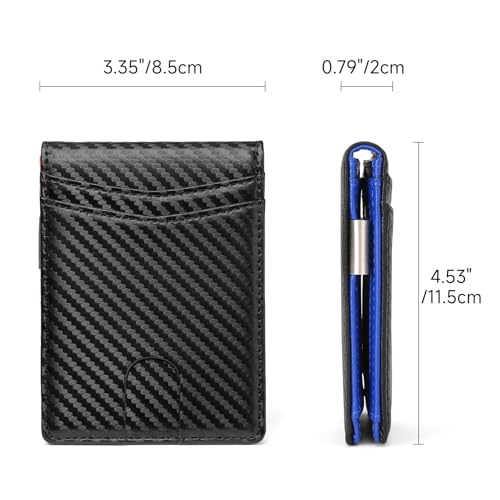 Slim Wallet for Men Bifold RFID Blocking Front Pockets Wallet Credit Card Holder Minimalist Leather Money Clip Mens Wallet with 12 card Slots2