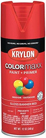 Krylon K05503007 COLORmaxx Spray Paint and Primer for Indoor/Outdoor Use, Gloss Banner Red 12 Ounce (Pack of 1)
