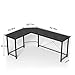Coleshome L Shaped Desk Corner Computer Desk Sturdy Computer Table Writing Desk Gaming Desk Workstation, Black