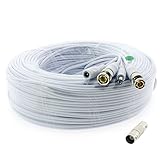 Crystal Vision Premium 1080P HD BNC CCTV Surveillance Security Camera Combo Cable Premade Siamese W/Coupler for Samsung, Lorex, Swann, Q-See, Defender, Amcrest, Zosi, Kguard, etc, 150'