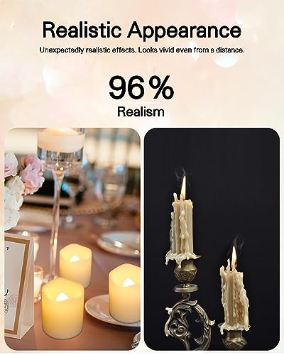 Set of 12 Flameless Votive Tealight Candles