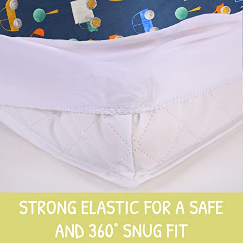 Baby Crib Sheets Pack And Play Sheets Fitted Set 2 Pack, Portable/Mini Cribs Playard Sheets Waterproof,For Baby Girls And Boys #TOP2