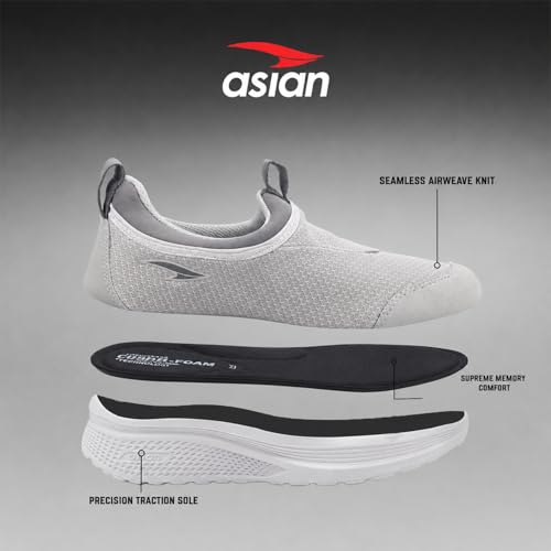 Image of ASIAN Wonderwalk-31 Men's Walking Shoes | Slip-On Daily Walk Trainer with Breathable Knit Mesh, Memory Foam Comfort & Lightweight Design