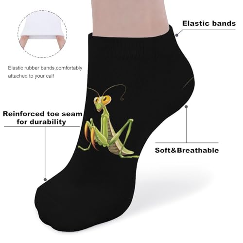 Praying Mantis Insects Ankle Socks Low Cut Casual Athletic Sock Funny Print No Show Sock for Men Women3