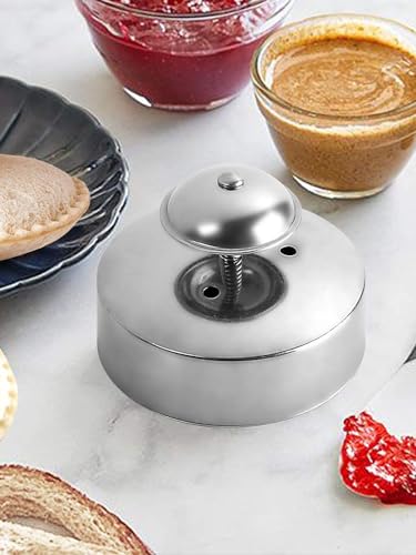 US Sandwich Cutter and Sealer Round Sandwich Sealer 304 Stainless Steel Sandwich Maker Smooth Pastry Cookies Mold Sandwich Sealer and Decruster for Sandwich Baking Tools(Silver 2PCS)