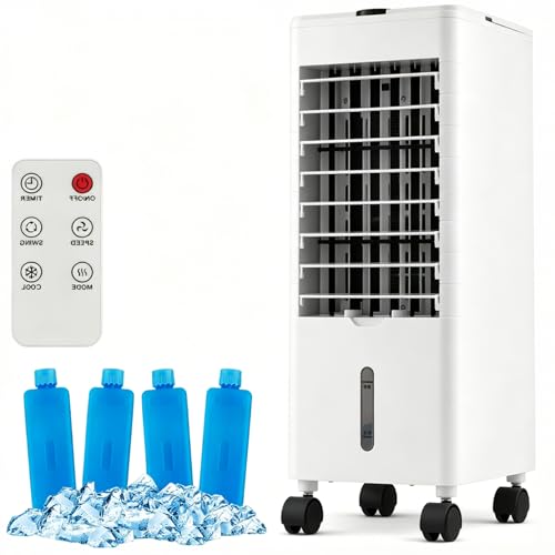 RELAX4LIFE Rafraîchisseur d'Air Silencieux Mobile | 3 en 1 Refroidisseur d'Air Humidificateur...
