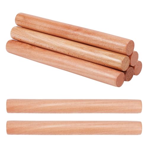 OLYCRAFT 8pcs Wood Rolling Pins 25.5cm Clay Rolling Pins 27.5mm Diameter Classic Wooden Rolling Pins Natural Wood Texture Rollers Wood Clay Roller for Clay Modeling Pottery Tools