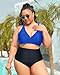 Yonique Women Plus Size Bikini Top Large Bust Swim Top Sport Bra Royal Blue 20Plus
