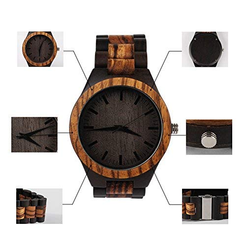 KOSTING Personalized Engraved Men Natural Wood Watches for Son Wooden Strap Band Customized Stylish Classic Unique Birthday Christmas Day Graduation Gifts from Mom