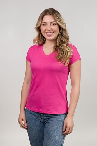 Kit 4 Blusinhas Feminina Slim Babylook Algodão Gola V (G, 1 Preto , 1 Pink, 1 Oliva, 1 Berg)