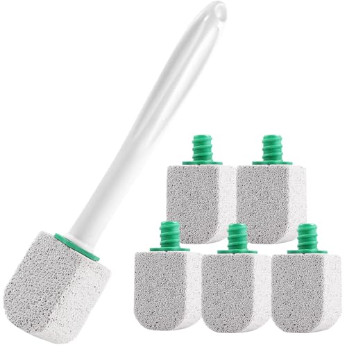 Bimsstein Toilettenreiniger, 6 Stück Bimsstein WC mit 1 Griff, Für Toilette, Badezimmer, Küchen, Schwimmbäder, Zur Entfernung Hartnäckiger Flecken