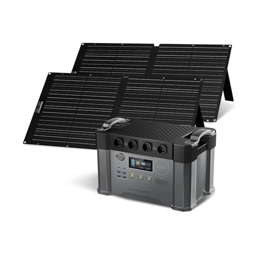 ALLPOWERS Tragbares Powerstation (S2000) 1500Wh 2000W AKKU Solargenerator Mobiler Stromspeicher Power Station(4000W Spitzenwert) mit 2x 100W Faltbares Solarpanel für Home Notfall Camping RV Reise