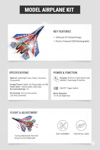 Image of Electric Glider Fighter Aircraft | Motorized Foam Plane for Teens (14+) | High-Speed Launch Aircraft Toy with EPP Foam Body, Automatic Glide Mode & 10-15 Sec Power Charge