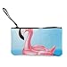 Produktbild N/C Flamingo aufblasbarer Pool Ring am Strand, süßes Leinen, Münzgeldbörse, Tasche, Reißverschluss, Handschlaufe, Make-up, Federmäppchen für Frauen und Mädchen, personalisierbar