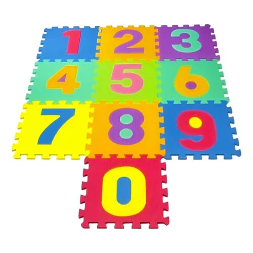 Tapete Infantil Tatame Educativo Amarelinha EVA Emborrachado 10 Peças 29x29