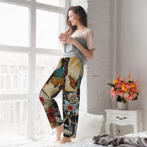 Pantalon de pyjama imprimé papillons en maille douce et coupe ample - 7