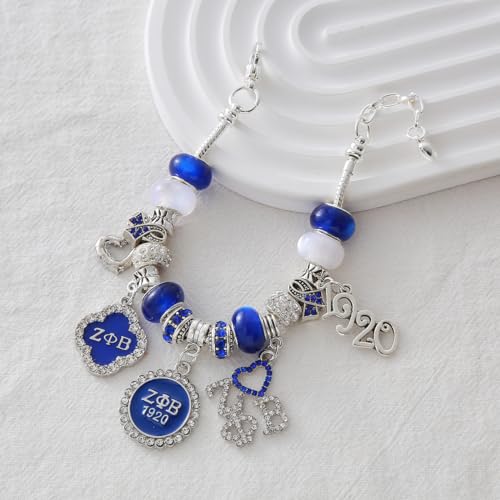 Society 1920 Soror Dove Zeta Sorority Bracelets Greek Charms Beaded Bangles For My Sisterhood Members Gifts Adjust For Wrist4